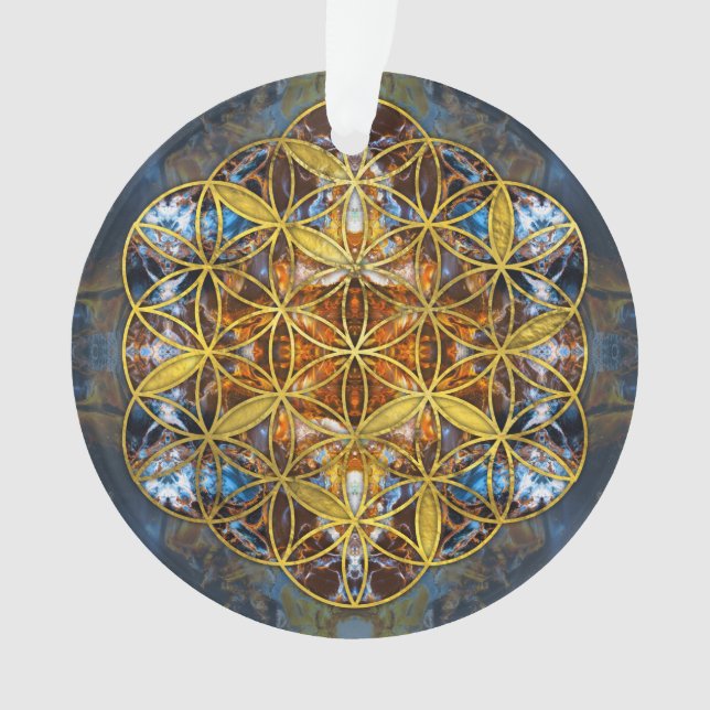 Fleur sacrée de la géométrie de pierre gemme (devant)