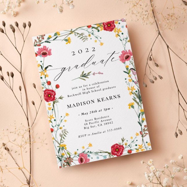 Fleur sauvage 2023 Graduation Invitation (Créateur téléchargé)