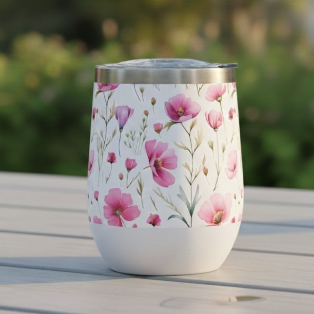 Fleur sauvage à l'aquarelle rose  (Créateur téléchargé)