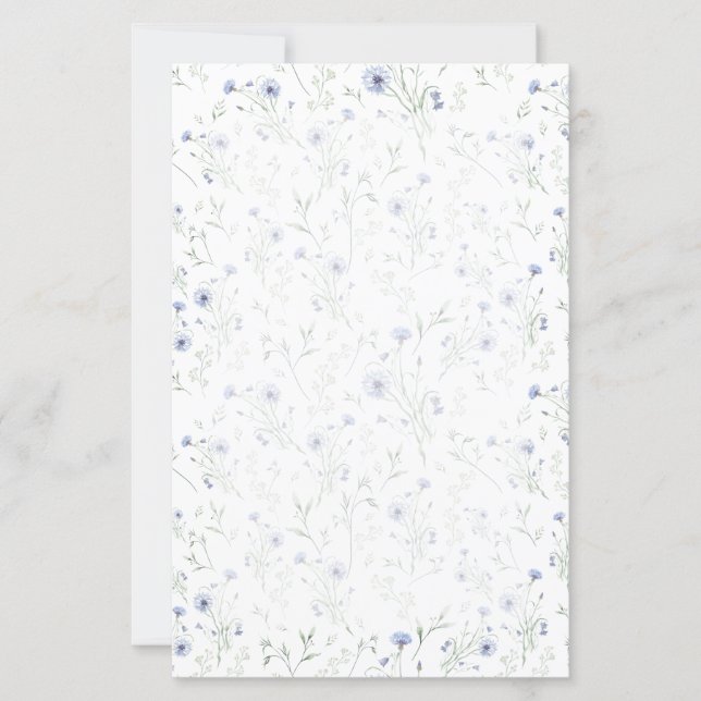 Fleur sauvage aquarelle bleu sauge (Devant)