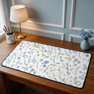 Fleur sauvage aquarelle bleu violet