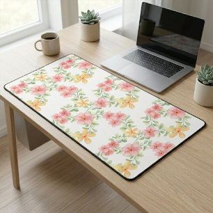 Fleur sauvage aquarelle orange rose vert