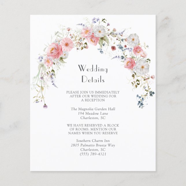 Fleur sauvage  Arch rose blanc Détails du Mariage (Devant)