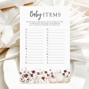 Fleur sauvage Automne Baby shower Baby Objets Jeu