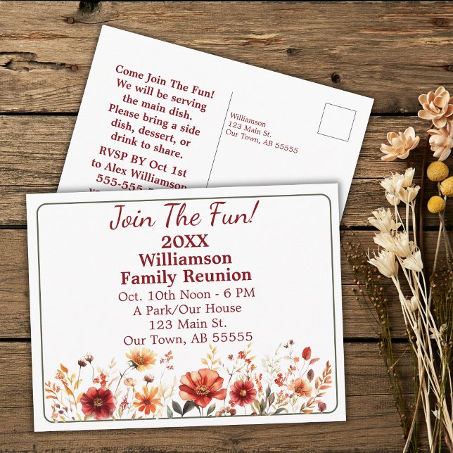 Fleur sauvage Automne Rejoignez La Carte Postale R (Créateur téléchargé)