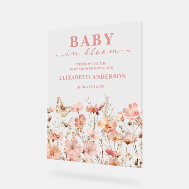 Fleur sauvage Baby in Bloom Baby shower Affiche de (Angle)