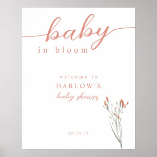 Fleur sauvage Baby in Bloom Baby shower Affiche de