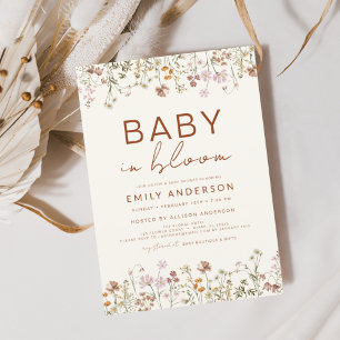 Fleur sauvage Baby in Bloom Baby shower Invitation