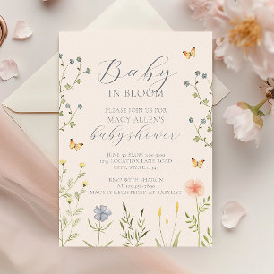 Fleur sauvage Baby in Bloom Baby shower Invitation