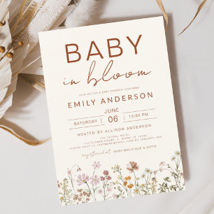 Fleur sauvage Baby in Bloom Baby shower Terracotta