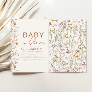 Fleur sauvage Baby in Bloom Baby shower Terracotta