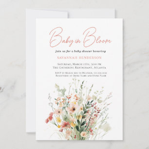 Fleur sauvage Baby in Bloom Shower Invitation