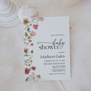 Fleur sauvage baby shower Invitation
