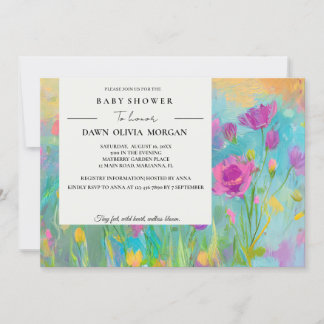 FLEUR SAUVAGE BÉBÉ BABY SHOWER FLORAL INVITATION