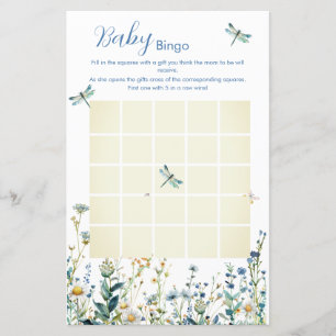 Fleur sauvage bébé en fleur baby shower Bingo jeu