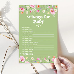 Fleur sauvage bébé fille douche souhaits pour bébé