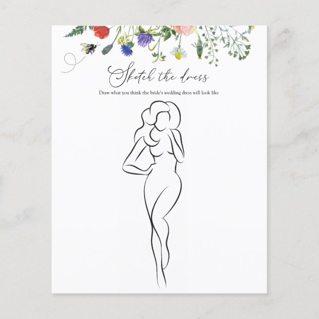 Fleur sauvage Bee Fête des mariées Jeu Esquisse la (Devant)