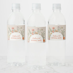 Fleur sauvage Birthday Water Bottle Étiquettes