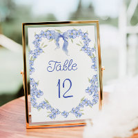 Fleur sauvage bleu Floral Numéro de table