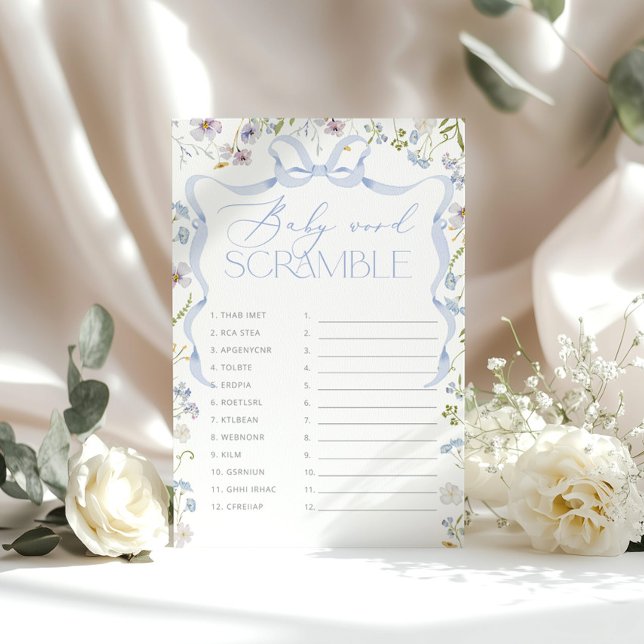 Fleur sauvage Blue Bow Baby mot Scramble jeu (Créateur téléchargé)