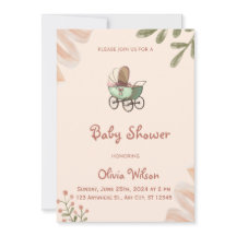 Fleur sauvage Boho Baby shower Invitation