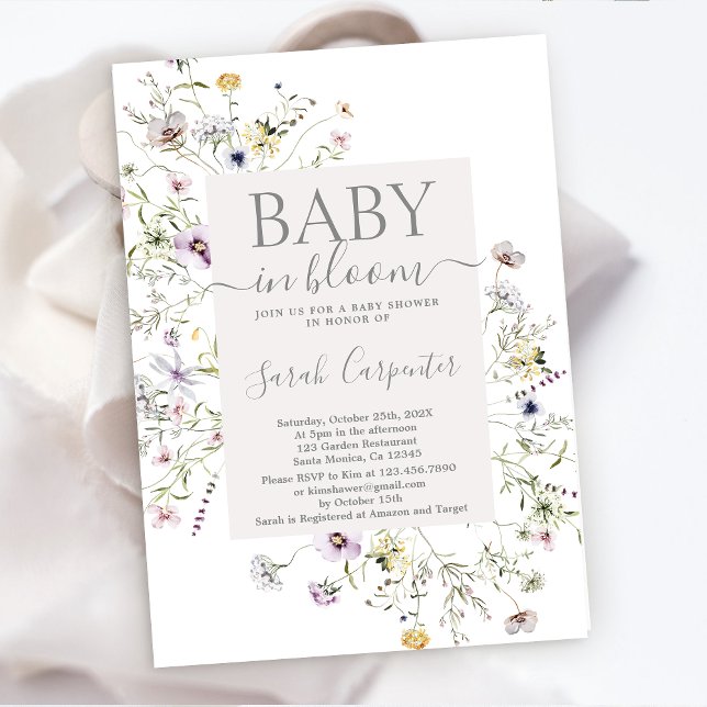 Fleur sauvage Boho Baby shower Invitation (Créateur téléchargé)