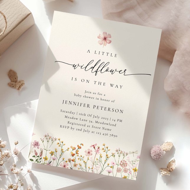 Fleur sauvage Boho Baby shower Invitation (Créateur téléchargé)