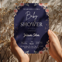 Fleur sauvage Boho Baby shower Invitation