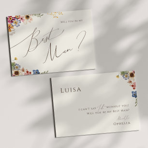 Fleur sauvage Boho   Carte de proposition Beige Be