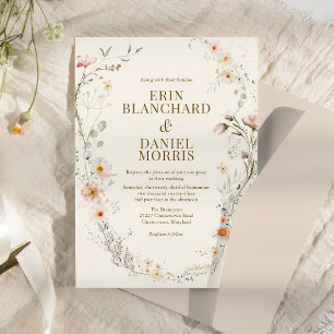 Fleur sauvage Boho   Faire-part de mariage botaniq
