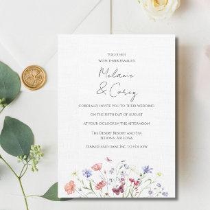 Fleur sauvage Boho Faire-part de mariage extérieur