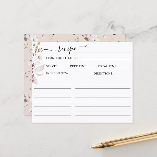 Fleur sauvage boho Fête des mariées moderne Recett (Devant/Arrière en situation)