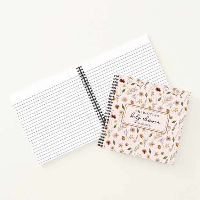 Fleur sauvage Boho Floral Baby shower Livre d'or (Intérieur)