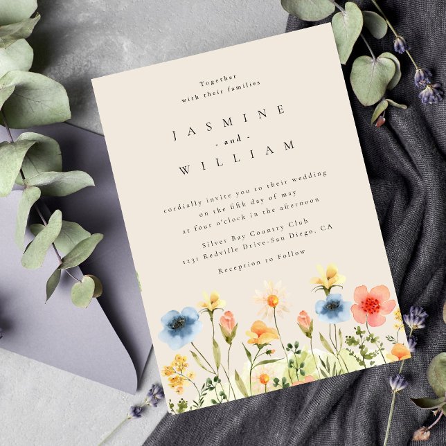 Fleur sauvage Boho Garden Mariage Invitation (Créateur téléchargé)