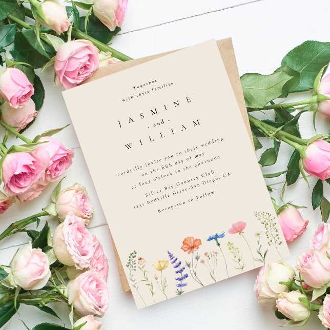 Fleur sauvage Boho Garden Mariage Invitation (Créateur téléchargé)