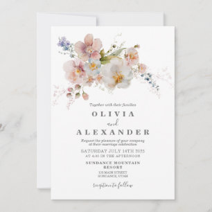 Fleur sauvage Boho jardin fleuri Invitation