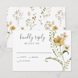Fleur sauvage Boho jardin Floral Wedding Carte RSV