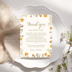 Fleur sauvage Boho mariage table de devis carte de
