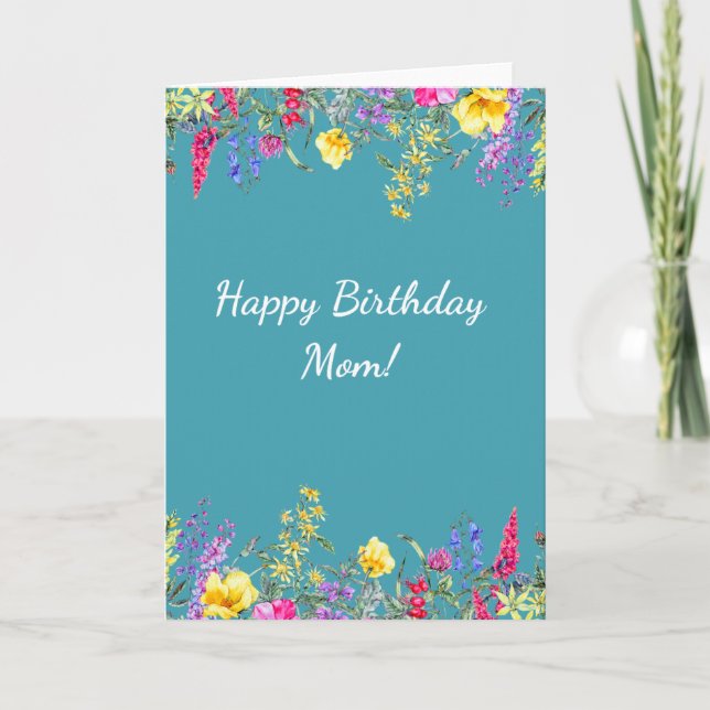 Fleur sauvage Bonne carte mère d'anniversaire (Devant)