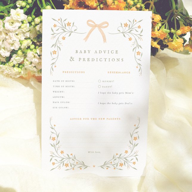 Fleur sauvage Bow Baby shower de prévision Jeu de  (Créateur téléchargé)