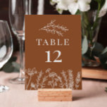 Fleur sauvage Burnt Orange Mariage Numéro de table<br><div class="desc">Fleur sauvage Burnt Orange Mariage Numéro de table</div>