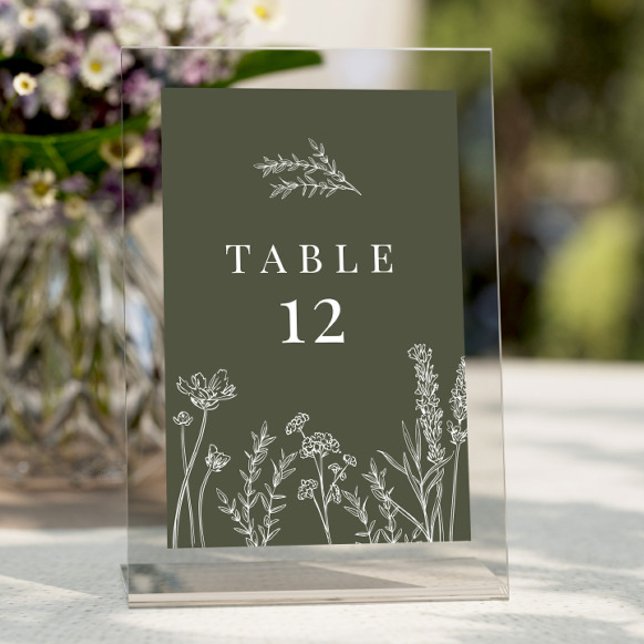 Fleur sauvage Burnt Orange Mariage Numéro de table (Créateur téléchargé)