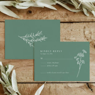 Fleur sauvage Burnt Orange Wedding Carte RSVP