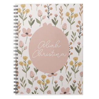 Fleur sauvage Carnet Spiral Personnalisé Baby