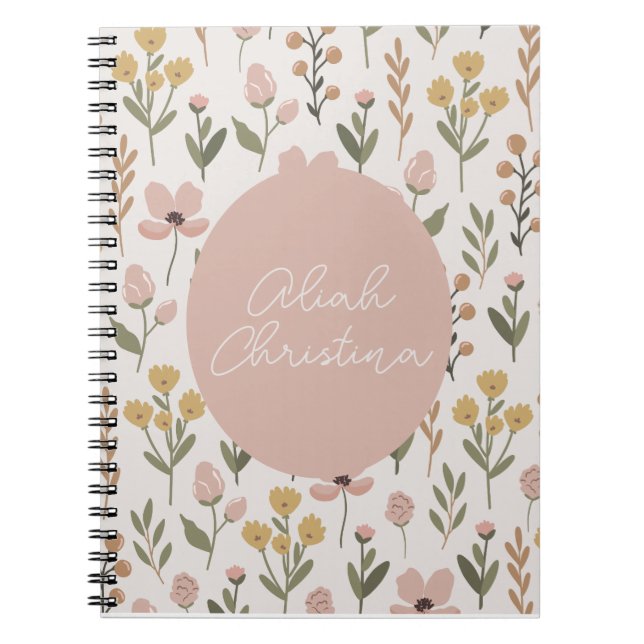 Fleur sauvage Carnet Spiral Personnalisé Baby (Devant)