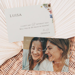 Fleur sauvage   Carte d'honneur couleur beige