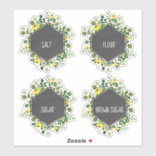 Fleur sauvage Chalkboard Canister Étiquette