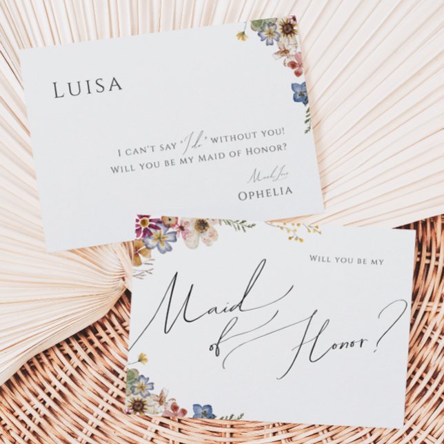 Fleur sauvage coloré | Carte d'honneur Garden Maid (Créateur téléchargé)