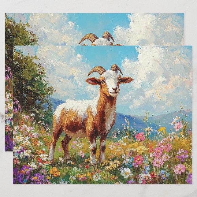 Fleur sauvage coloré de chèvre Meadow papier (Devant / Derrière)