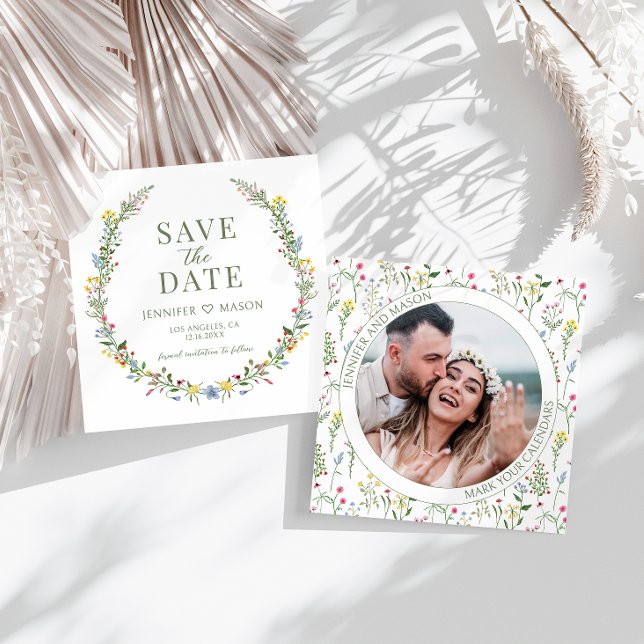 Fleur sauvage coloré Enregistrer l'invitation phot (Créateur téléchargé)